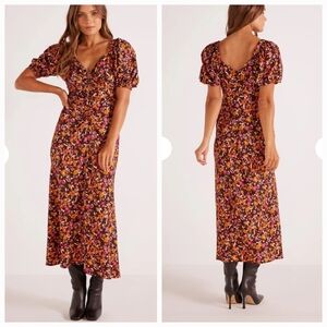NWT MINKPINK Sorrento Women's Midi Dress Floral Size L